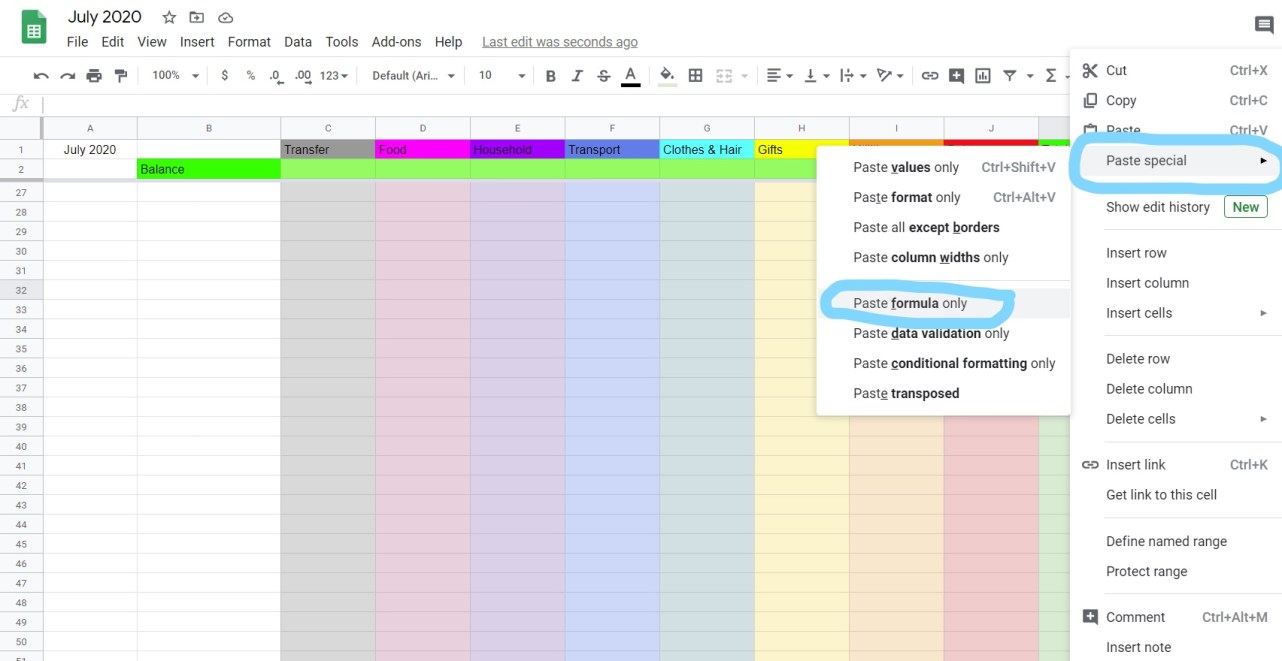 How to create a budget with Google Sheets – Juggling The Jungle
